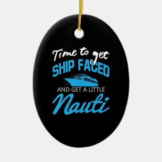 kruising |Funny Boat Party Shipface Family Cruise Keramisch Ornament (Voorkant)