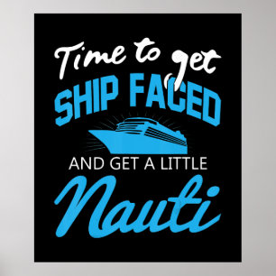 kruising  Funny Boat Party Shipface Family Cruise Poster