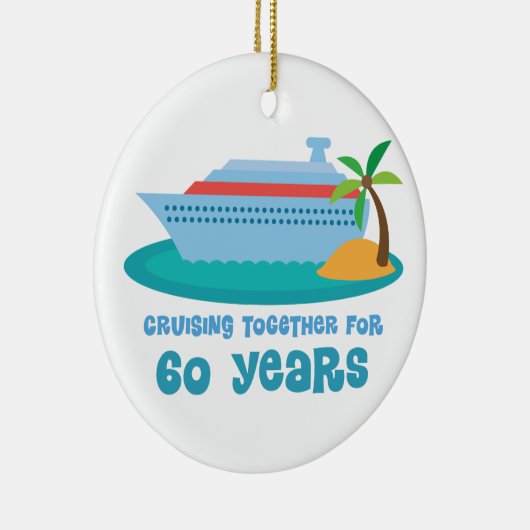 kruising gedurende 60 jaar Jubileum Gift Keramisch Ornament (Rechts)