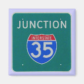 Kruising Interstate 35 Highway Bord Magneet (Voorkant)