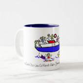 Kruising met het gezin tweekleurige koffiemok (Voorkant links)