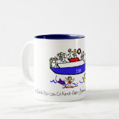 kruising met het gezin tweekleurige koffiemok (Voorkant links)