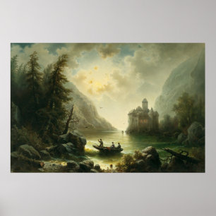 Kruising op een maanverlichte nacht – Albert Riege Poster