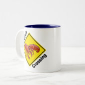 kruising van langoesten tweekleurige koffiemok (Voorkant links)