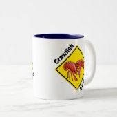 kruising van langoesten tweekleurige koffiemok (Voorkant rechts)