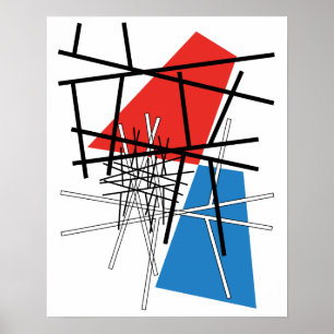 Kruising van lijnen en vlakken - Abstracte kunst Poster