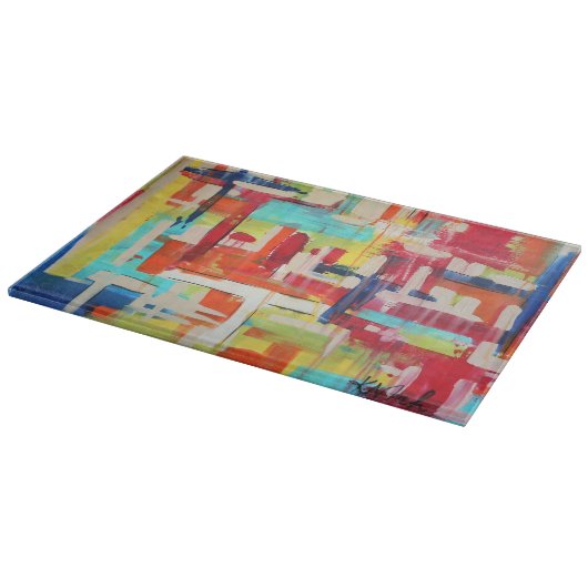 Kruisingen 11x8 deco glas snijvlak snijplank (Hoek)