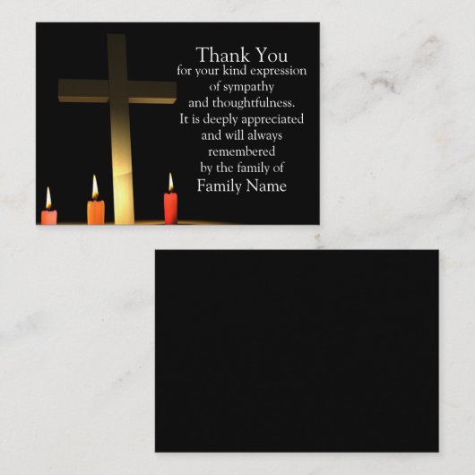 Kruiskaars na begrafenis Dank je kaarten Notitiekaartje (Voorkant / Achterkant)