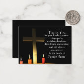 Kruiskaars na begrafenis Dank je kaarten Notitiekaartje (Voorkant / Achterkant in situ)