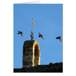 Kruiskaart en drie vogelkaartjes
