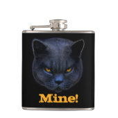 Kruiskat zegt mijn. heupfles (Voorkant)