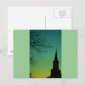 Kruiskerk Steeple in Twilight Briefkaart (Voorkant / Achterkant)