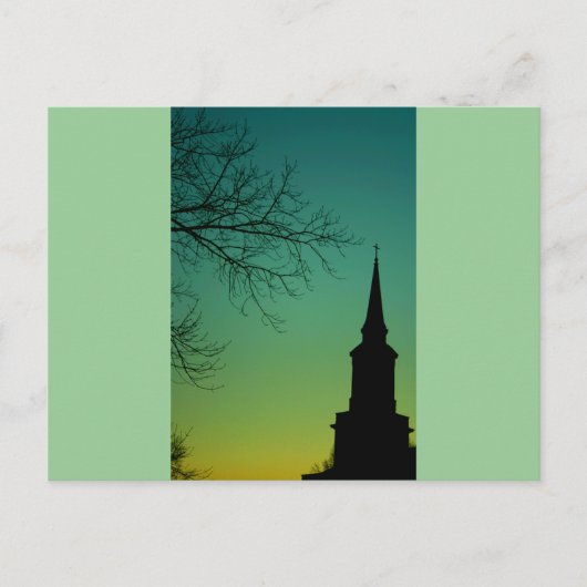 Kruiskerk Steeple in Twilight Briefkaart (Voorkant)