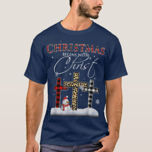 KruisKerstmis begint met sneeuw T-shirt