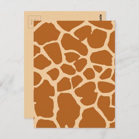 KRUISKROOM GIRAFFE ANIMAAL PATTERN ACHTERGRONDWAL BRIEFKAART (Voorkant / Achterkant)