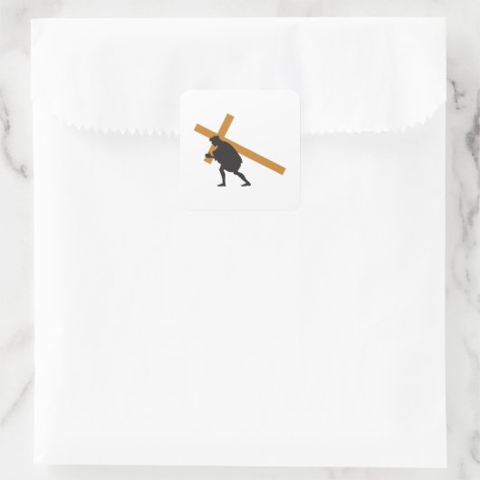 kruiskruis vierkante sticker (Tas)