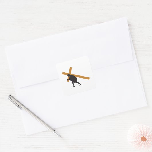 kruiskruis vierkante sticker (Envelop)