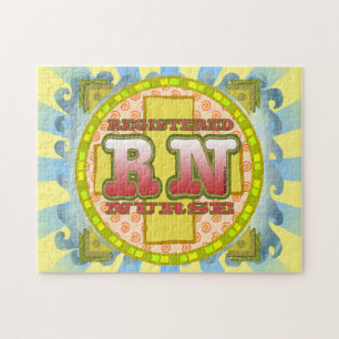 Kruisletters RN Verpleegster Legpuzzel
