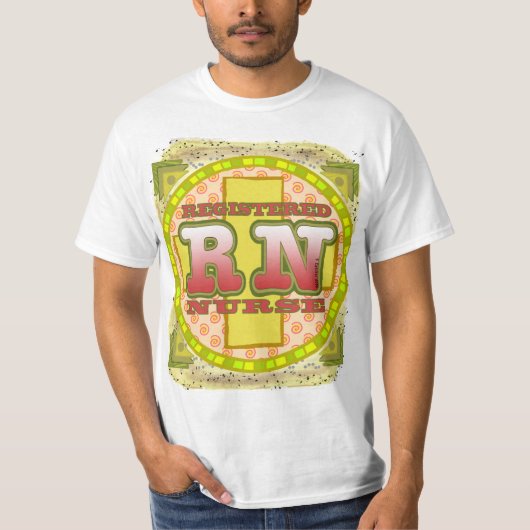 Kruisletters RN Verpleegster T-shirt (Voorkant)