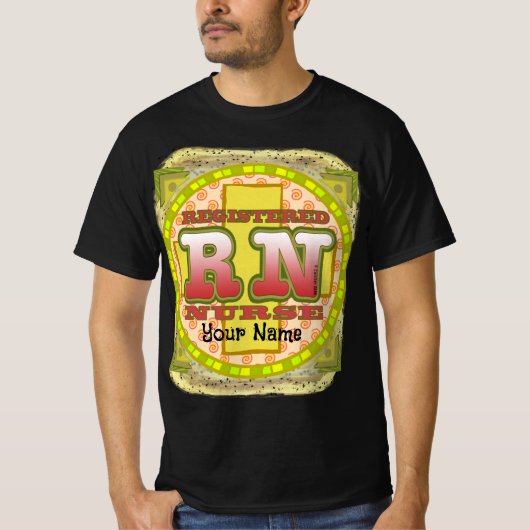 Kruisletters RN Verpleegster T-shirt (Voorkant)