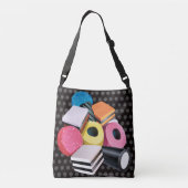 Kruislijm Tas. Snoep Allsorts cascade Crossbody Tas (Achterkant)