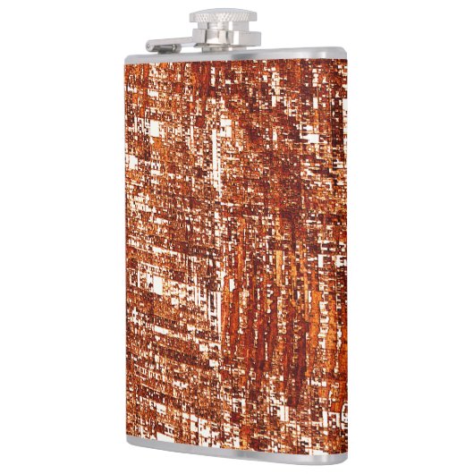 Kruislijnen en roestvierkant inkeping heupfles (Links)