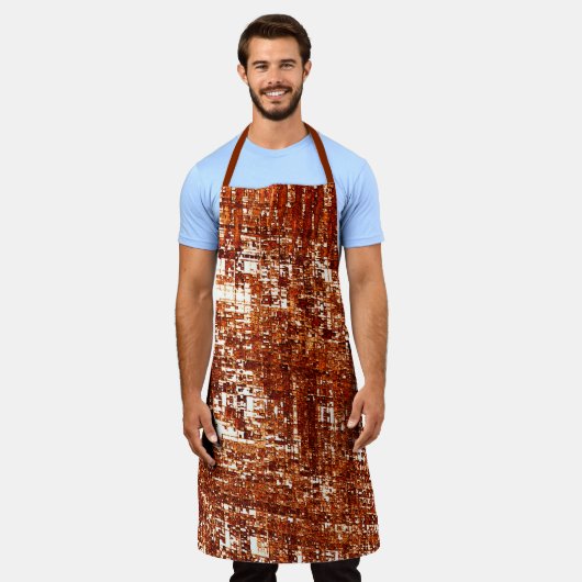 Kruislijnen en roestvierkant inkeping schort (Gedragen)