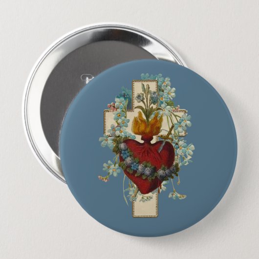 Kruismaagd Mary Immaculate Heart Religieuze Klasse Ronde Button 4,0 Cm (Voorkant /achterkant)