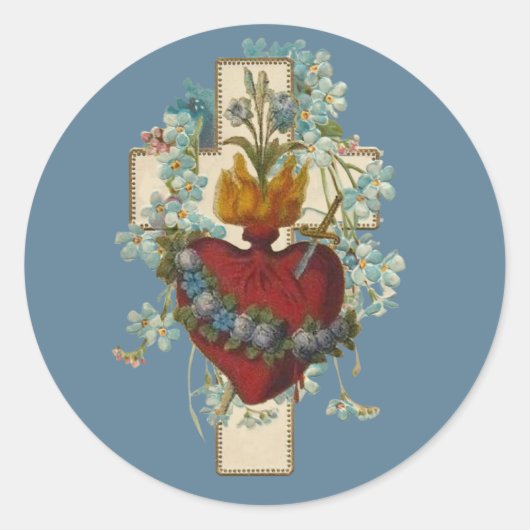Kruismaagd Mary Immaculate Heart Religieuze Klasse Ronde Sticker (Voorkant)