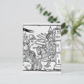 Kruismessen rijden uit om te vechten briefkaart (Staand voorkant)