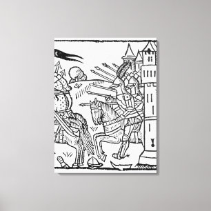 Kruismessen rijden uit om te vechten canvas afdruk