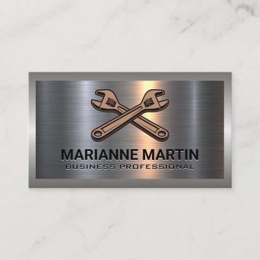 Kruismoerige Logo | Metaal aluminium Visitekaartje (Voorkant)