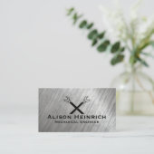 kruismoersleutels | Metallic geborsteld Visitekaartje (Staand voorkant)