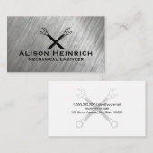 kruismoersleutels | Metallic geborsteld Visitekaartje (Voorkant / Achterkant)