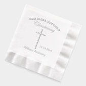 Kruisnaam doopnummer folie servetten (Links)