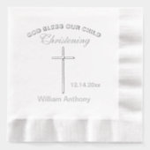 Kruisnaam doopnummer folie servetten (Voorkant)