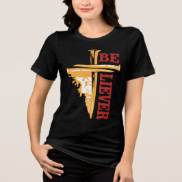 Kruisnageldesign Jezus – Krachtig Christelijk Tri-Blend Shirt