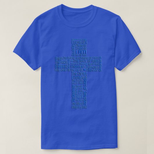 Kruisnamen van Jesus Blue T-shirt (Design voorkant)