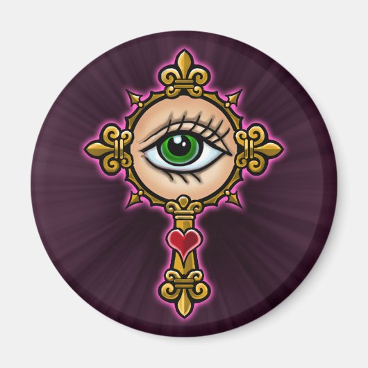 Kruisontwerp voor ogen bekijken magneet (Voorkant)