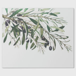 KRUISPAPIER : MERRY CHRISTMAS OLIVE BRANCH CADEAUPAPIER