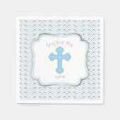 Kruispapier servetten-blauw & zilver servet (Voorkant)