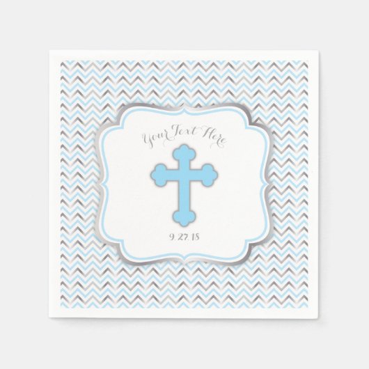 Kruispapier servetten-blauw & zilver servet (Voorkant)