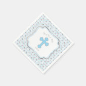 Kruispapier servetten-blauw & zilver servet (Hoek)