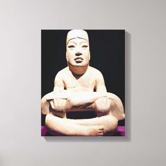 Kruispootfiguur met een baby, Olmec Canvas Afdruk (Voorkant)