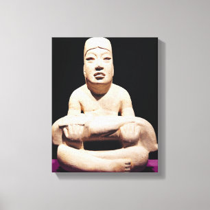 Kruispootfiguur met een baby, Olmec Canvas Afdruk