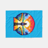 Kruispunt bij zonsondergang Doordachte Pixel Art J Fleece Deken (Voorkant (Horizontaal))