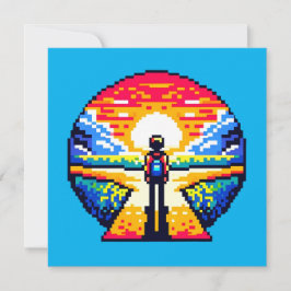 Kruispunt bij zonsondergang Doordachte Pixel Art J Kaart