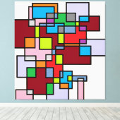 Kruispunten - Etude Nr. 3: Multidimensionale Reali Canvas Afdruk (Insitu (Houten vloer))