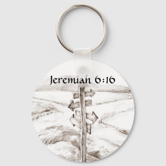 Kruispunten, Jeremia 6:16 Sleutelhanger (Voorkant)