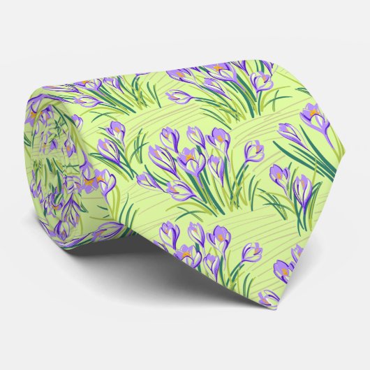 Kruispunten op lichtgroen stropdas (Opgerold)